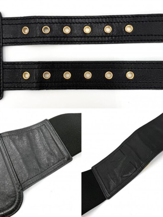 Dior Waist Bag Saddle Belt Bag Leather Black Gold - Picture 4 of 6